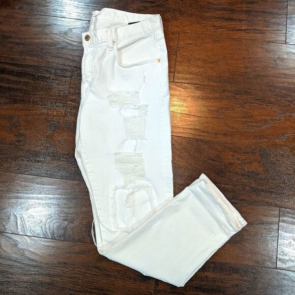 7 for All Mankind White Ripped Jeans | 30" - Picture 2 of 11